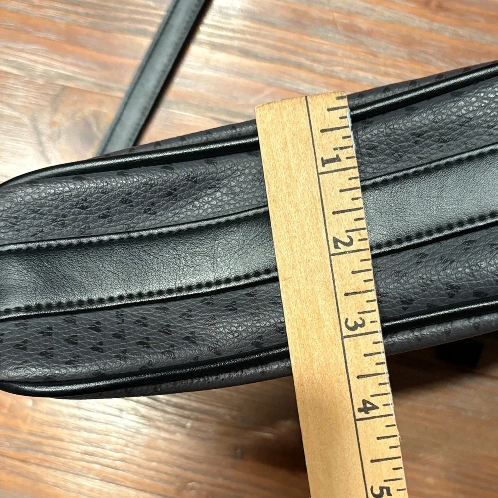 Liz Claiborne Black and Grey Crossbody Bag with Brass Accents